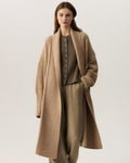 100% Pure Cashmere Long Belted Wrap Coat | Ribbed Knit Oversized Loungewear Cardigan